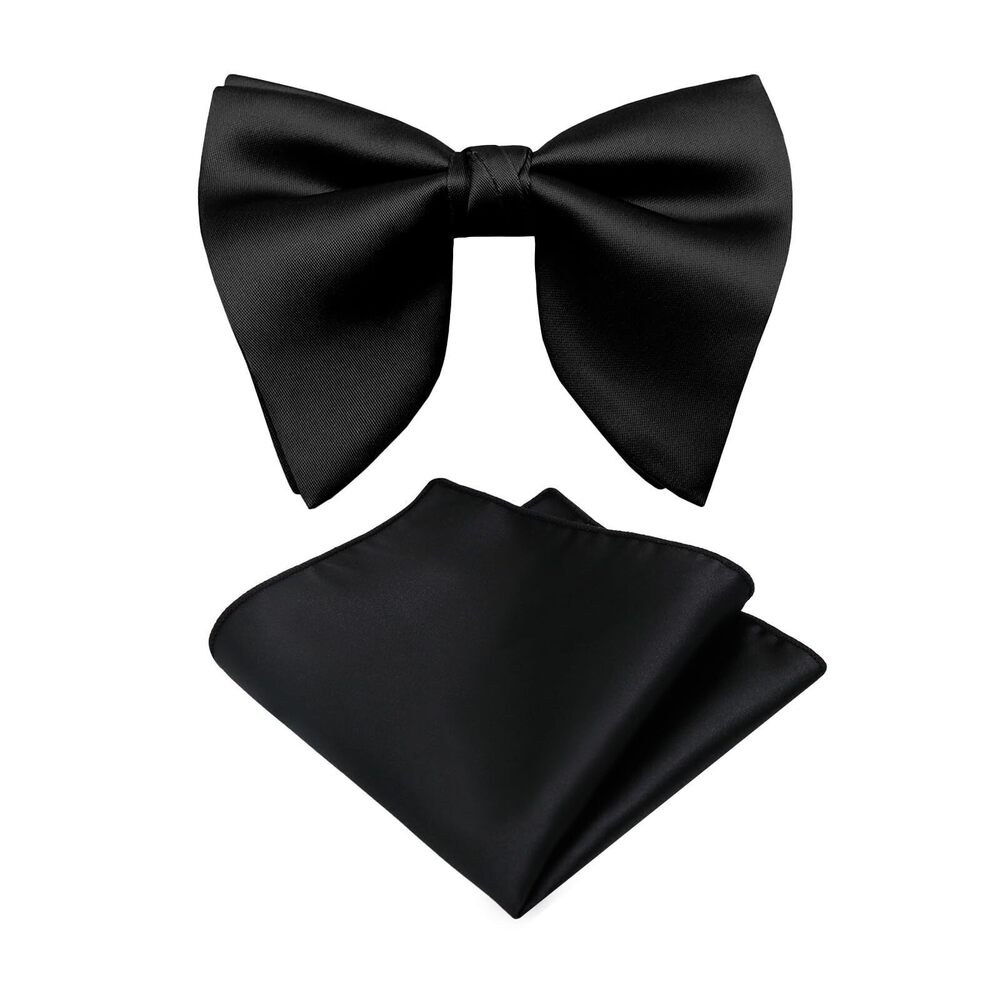 6706 Oversized Bow Ties , Pre Tied Clip on 's Black Bowtie for Wedding